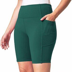 High Waisted Moisture Wick Biker Shorts L